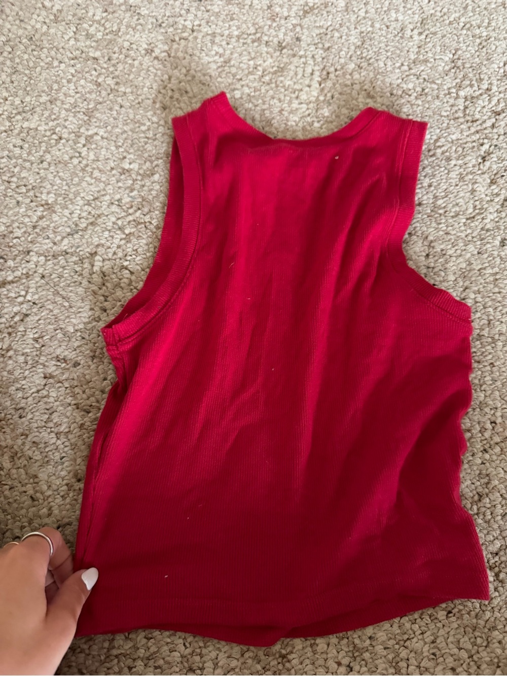 Hollister Bright Red Ribbed Tank Top